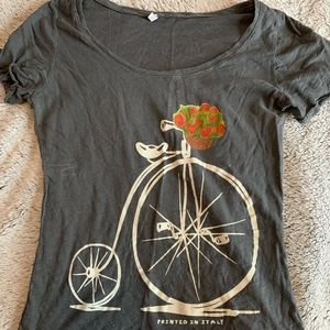 Grey Tee with Bicycle